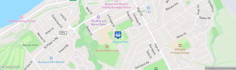 Static Map of Victoria Park, Buckie