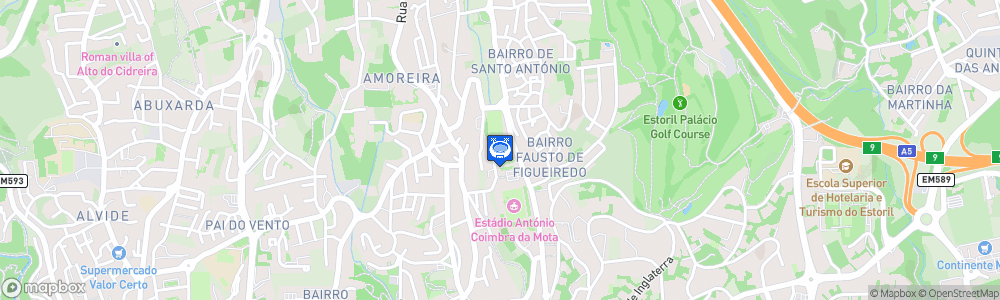Static Map of Centro Treino Formação Desportiva, Estoril