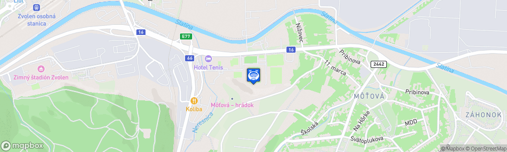 Static Map of Štadión MFK Zvolen