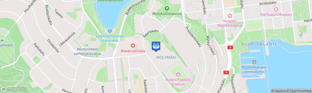 Static Map of Kuopion Keskuskentän tekonurmi