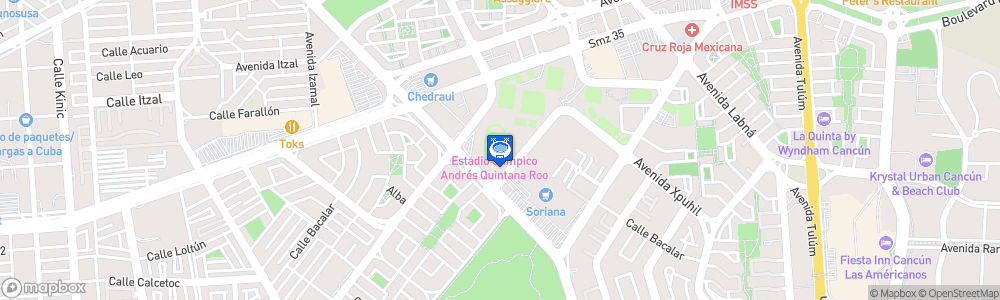 Static Map of Estadio Olímpico Andrés Quintana Roo
