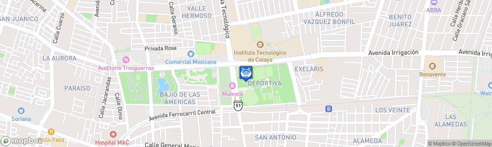 Static Map of Estadio Miguel Alemán Valdés