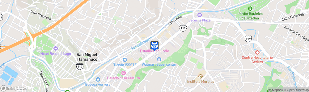 Static Map of Estadio Tlahuicole
