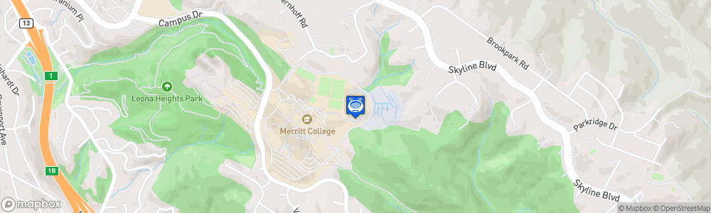 Static Map of Merritt College Soccer Stadium