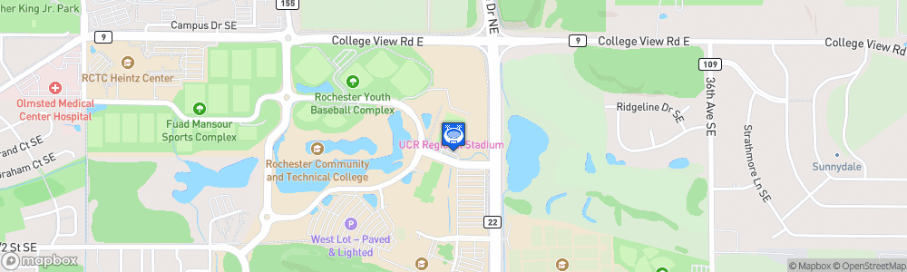 Static Map of Rochester Regional Stadium