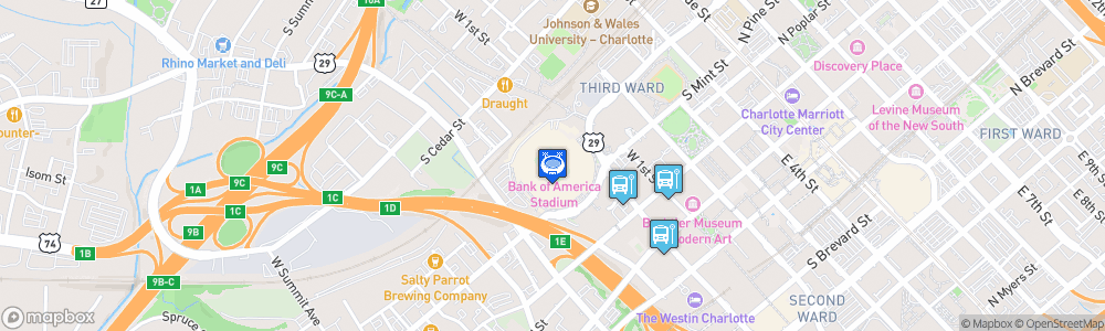 Static Map of Bank of America Stadium