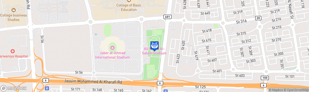 Static Map of Ali Sabah Al-Salem Stadium