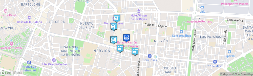 Static Map of Estadio Ramón Sánchez Pizjuán