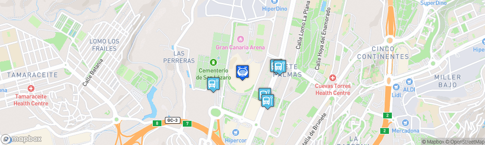 Static Map of Estadio de Gran Canaria