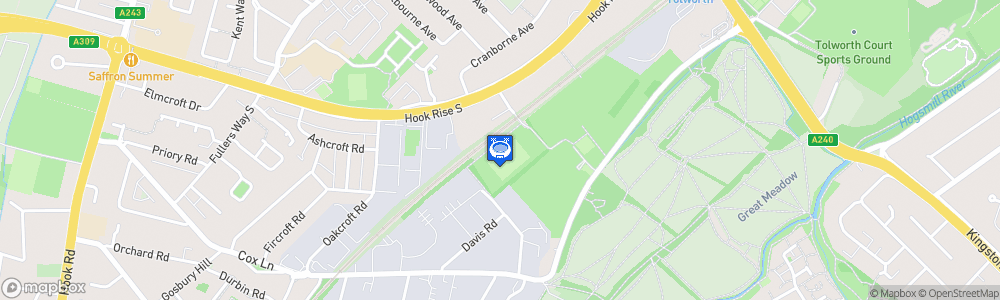 Static Map of King George's Field - Surbiton