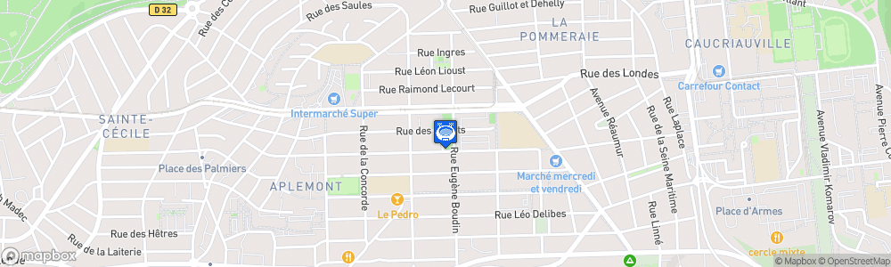 Static Map of Gymnase Pierre de Coubertin - Le Havre