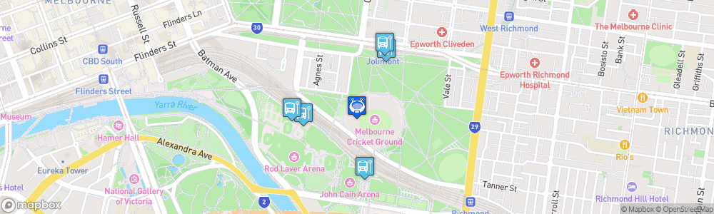 Static Map of Melbourne Cricket Ground