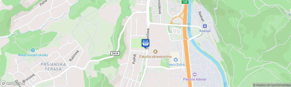 Static Map of Tréningové futbalové ihrisko Radvaň