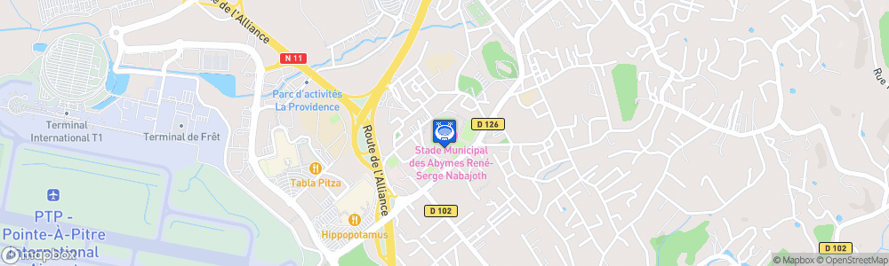 Static Map of Stade René Serge Nabajoth