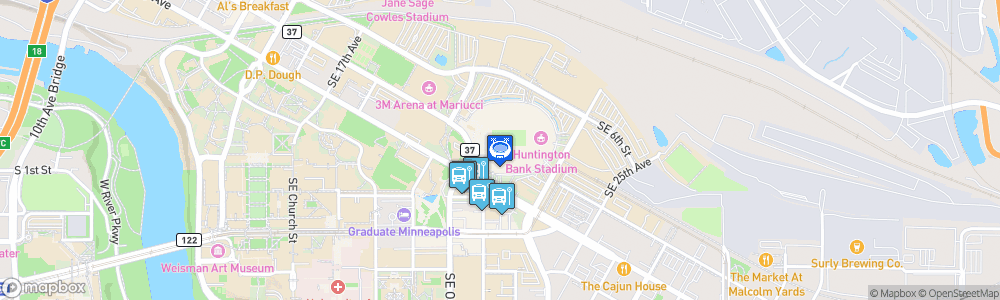 Static Map of TCF Bank Stadium