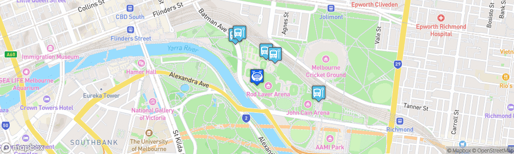 Static Map of Margaret Court Arena