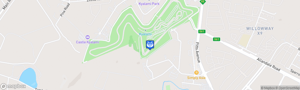 Static Map of Kyalami Grand Prix Circuit