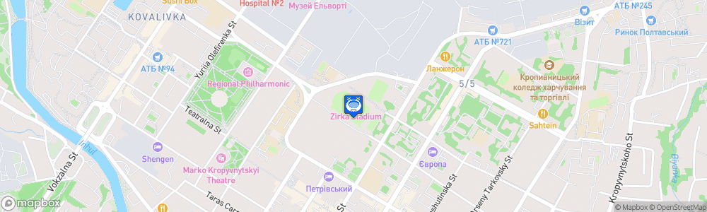 Static Map of Stadion Zirka im. Stanislava Berezkina