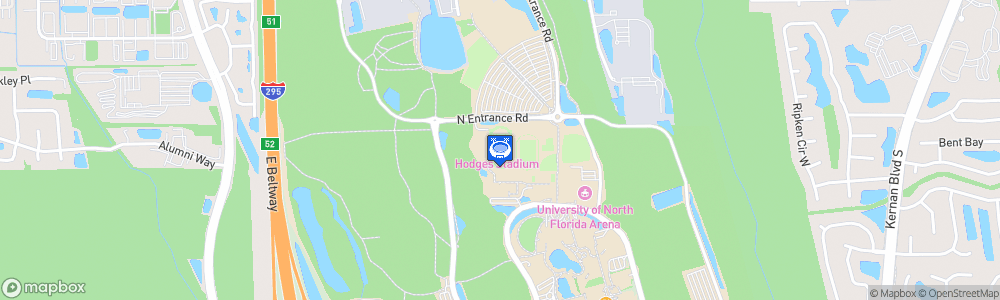 Static Map of Hodges Stadium