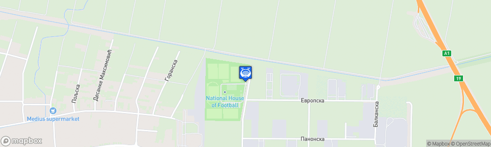 Static Map of Sportski Centar Fudbalskog saveza Srbije