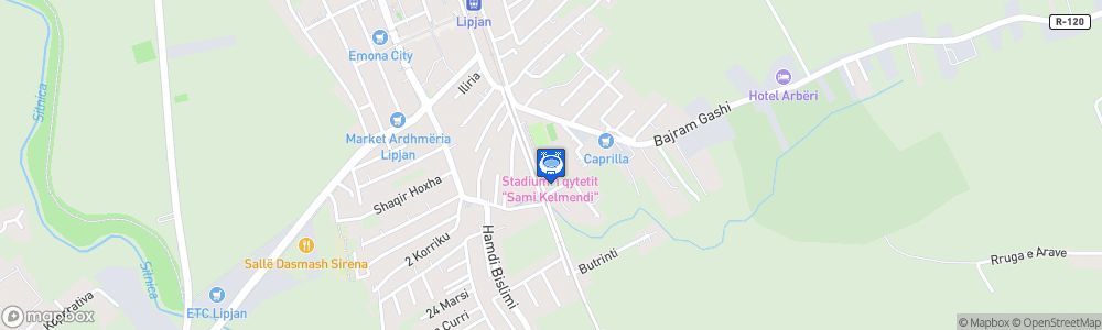 Static Map of Stadiumi Sami Kelmendi