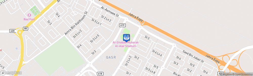Static Map of Al-Shabab Mubarak Al-Aiar Stadium