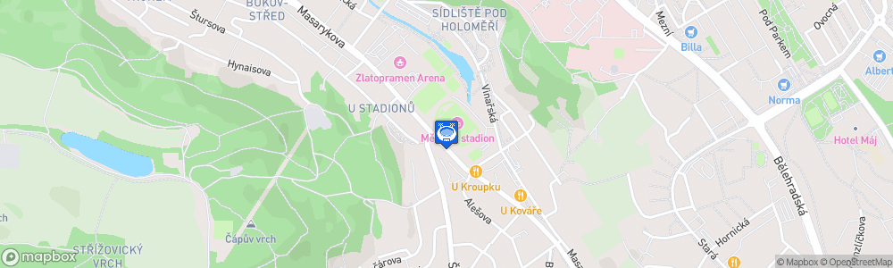 Static Map of Městský stadion Ústí nad Labem