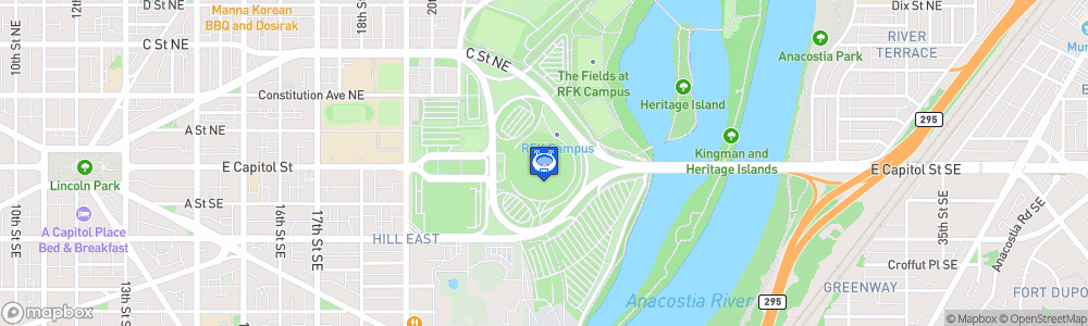 Static Map of Washington Commanders Stadium by HKS