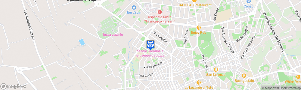 Static Map of Stadio Giuseppe Capozza
