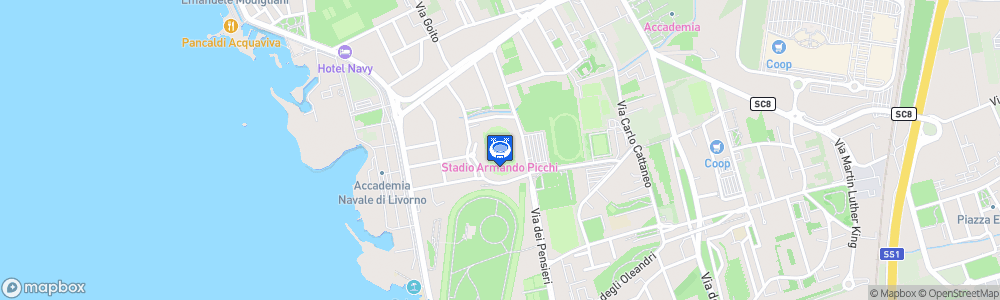 Static Map of Stadio Armando Picchi