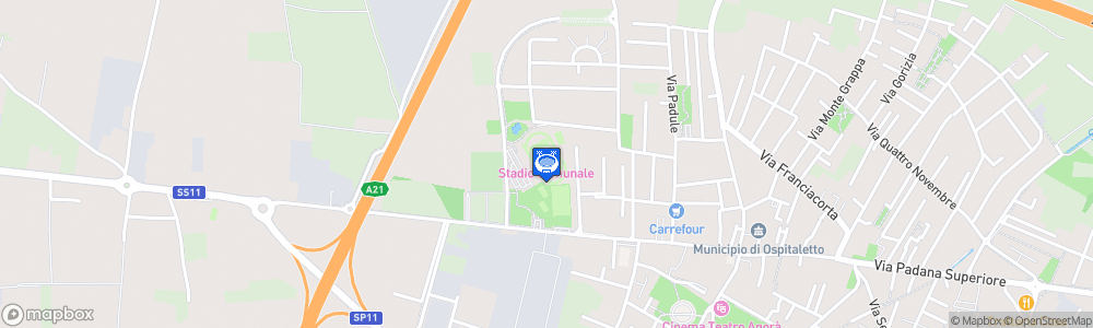 Static Map of Stadio Gino Corioni