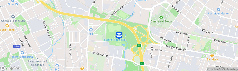 Static Map of Stadio Mino Favini