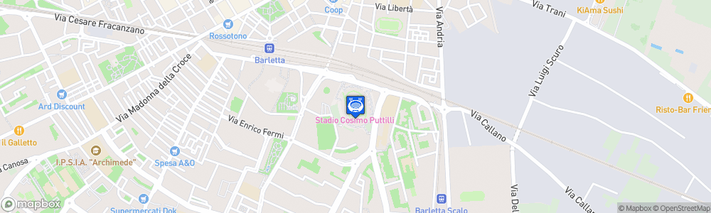 Static Map of Stadio Comunale Cosimo Puttilli