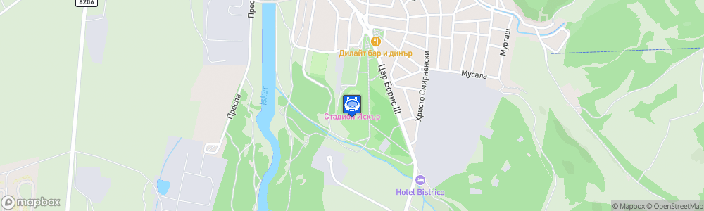 Static Map of Stadion Iskar