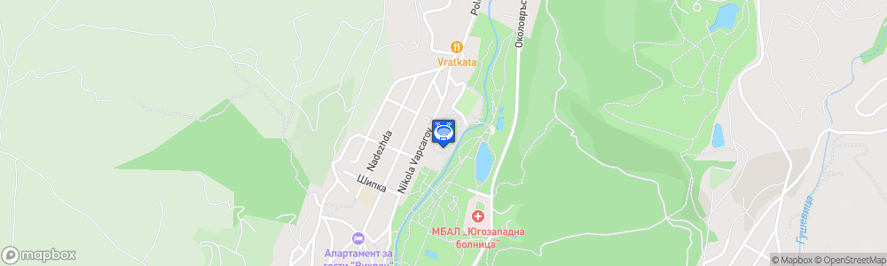 Static Map of Spartak Stadium - Sandanski
