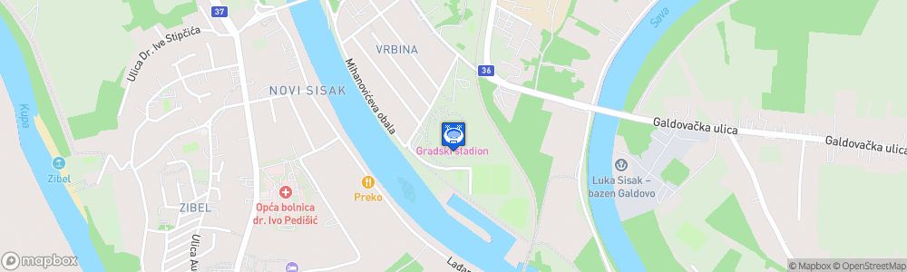 Static Map of Gradski stadion Sisak
