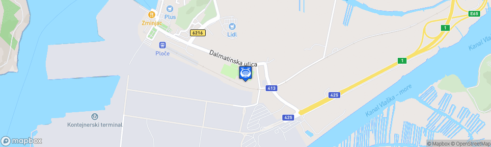 Static Map of Gradski Stadion Jadranovo - Ploče