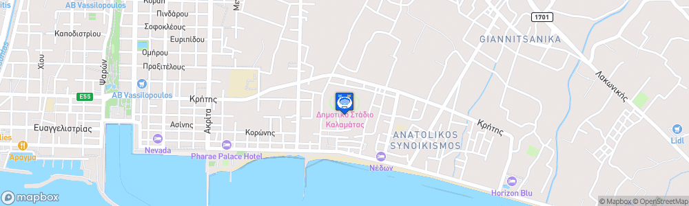 Static Map of Kalamata Metropolitan Stadium