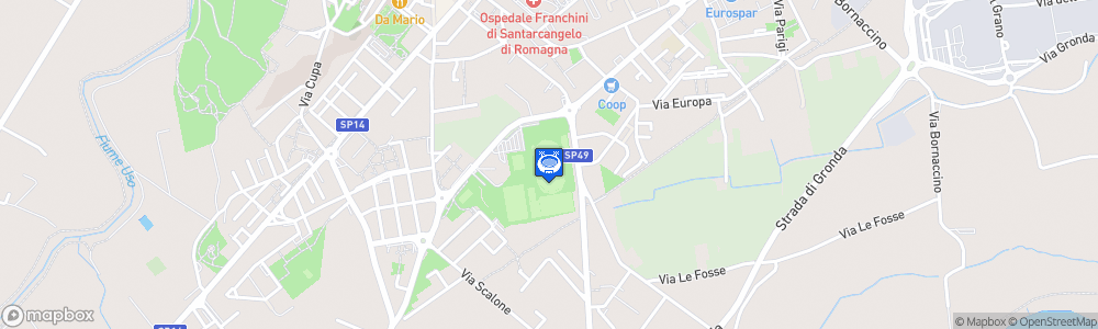 Static Map of Stadio Valentino Mazzola - Santarcangelo di Romagna
