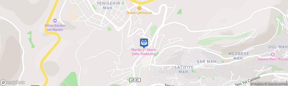 Static Map of Mardin 21 Kasım Stadium
