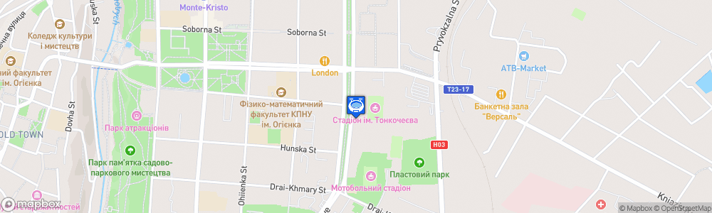 Static Map of Stadion Im. Tonkocheyeva
