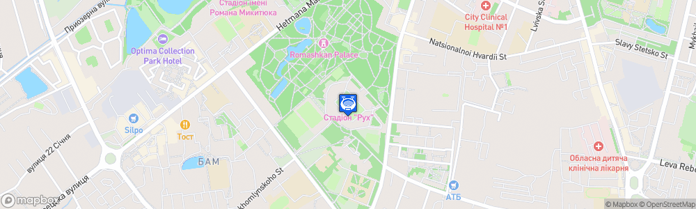 Static Map of Miskyi Tsentralnyi Stadion Rukh