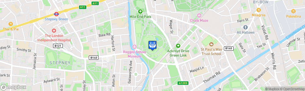 Static Map of Mile End Stadium