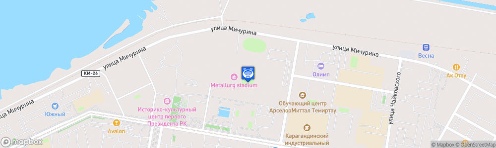 Static Map of Stadion Metallurg - Temirtau