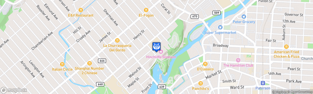 Static Map of Hinchliffe Stadium