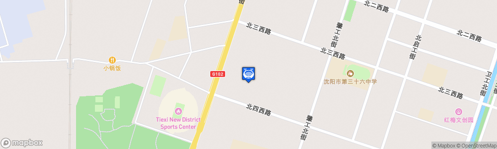 Static Map of Tiexi Stadium