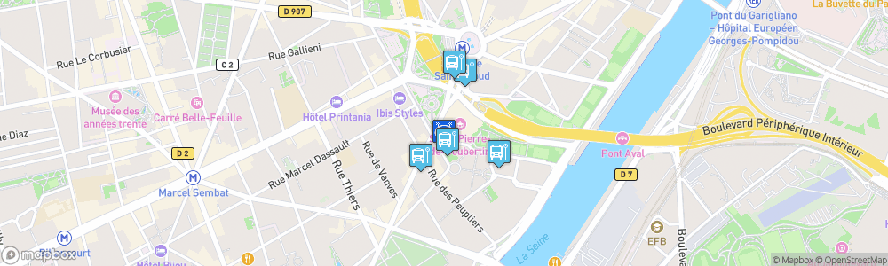 Static Map of Stade Pierre-de-Coubertin - Paris