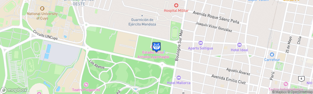 Static Map of Estadio Víctor Antonio Legrotaglie