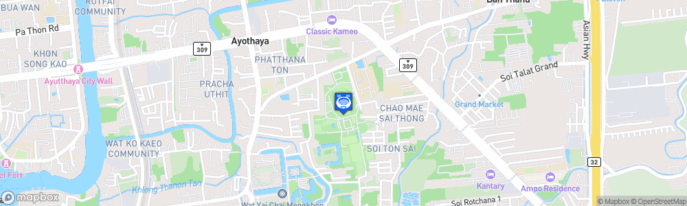 Static Map of Ayutthaya Province Stadium