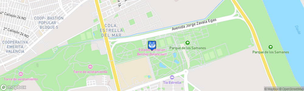 Static Map of Estadio Christian Benítez Betancourt